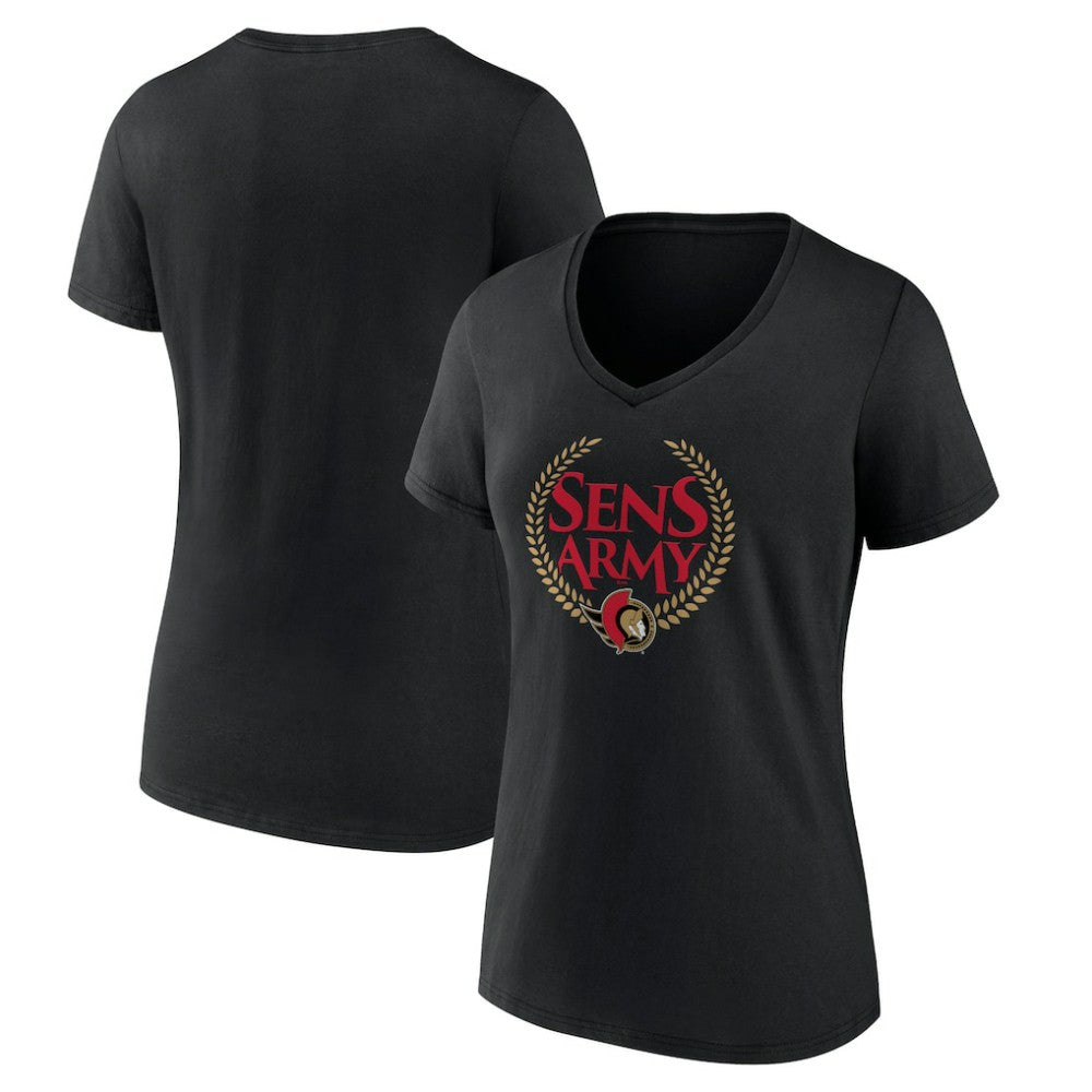 NHL Ottawa Senators Women's Shout Out V-Neck T-Shirt - Black