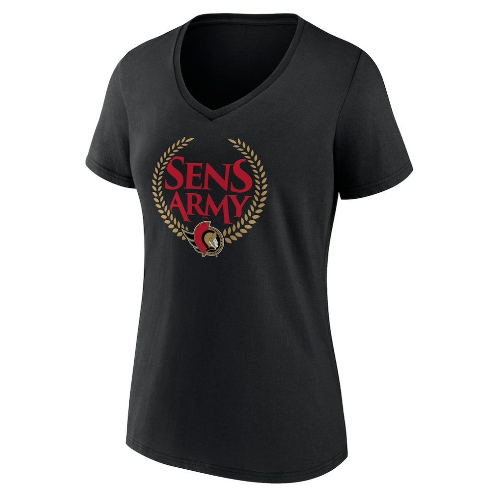NHL Ottawa Senators Women's Shout Out V-Neck T-Shirt - Black
