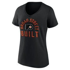 NHL Philadelphia Flyers Women's Shout Out V-Neck T-Shirt - Black