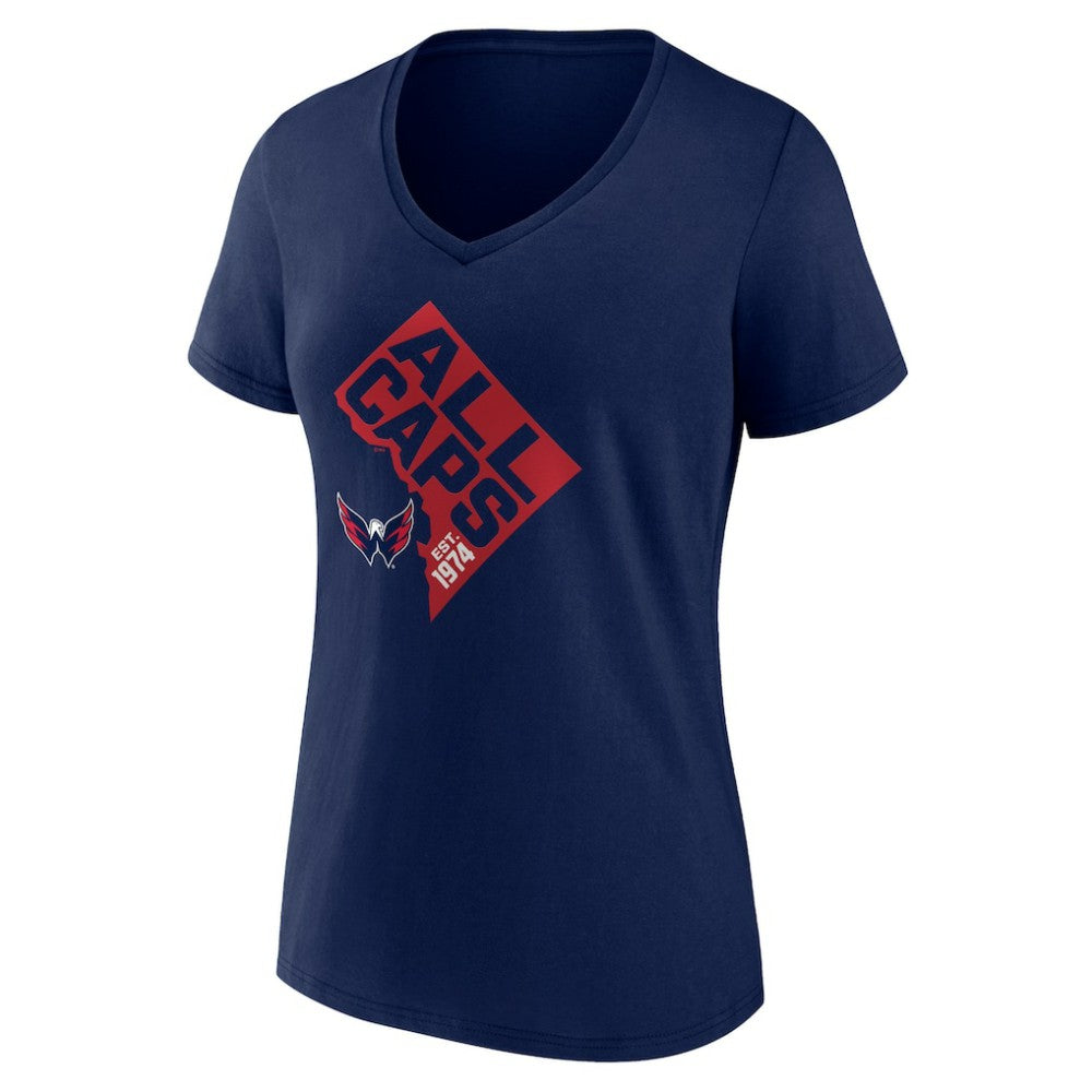 NHL Washington Capitals Women's Shout Out V-Neck T-Shirt - Navy