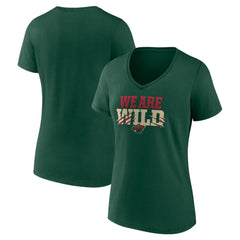 NHL Minnesota Wild Women's Proclamation V-Neck T-Shirt - Green
