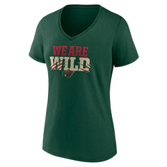 NHL Minnesota Wild Women's Proclamation V-Neck T-Shirt - Green