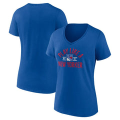 NHL New York Rangers Women's Proclamation V-Neck T-Shirt - Blue