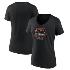 NHL Philadelphia Flyers Women's Proclamation V-Neck T-Shirt - Black