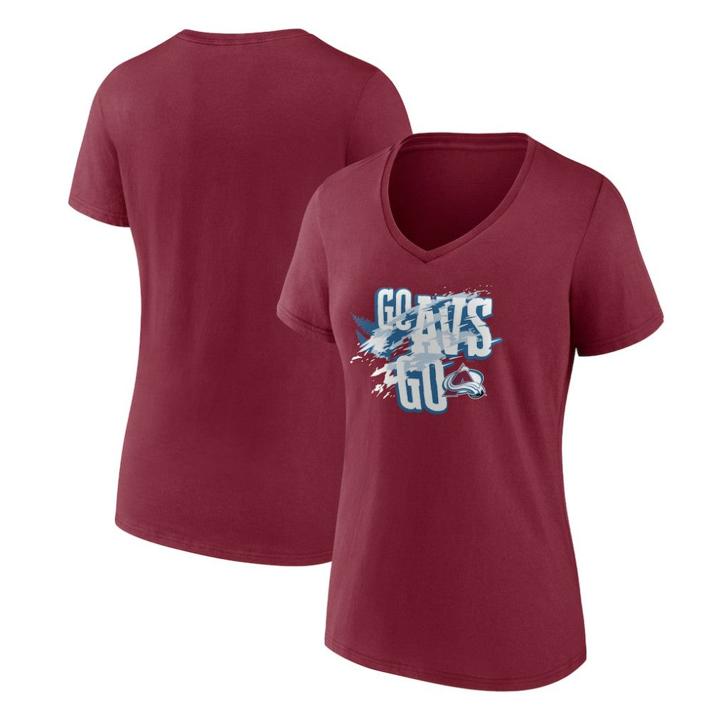 NHL Colorado Avalanche Women's Represent V-Neck T-Shirt - Burgundy