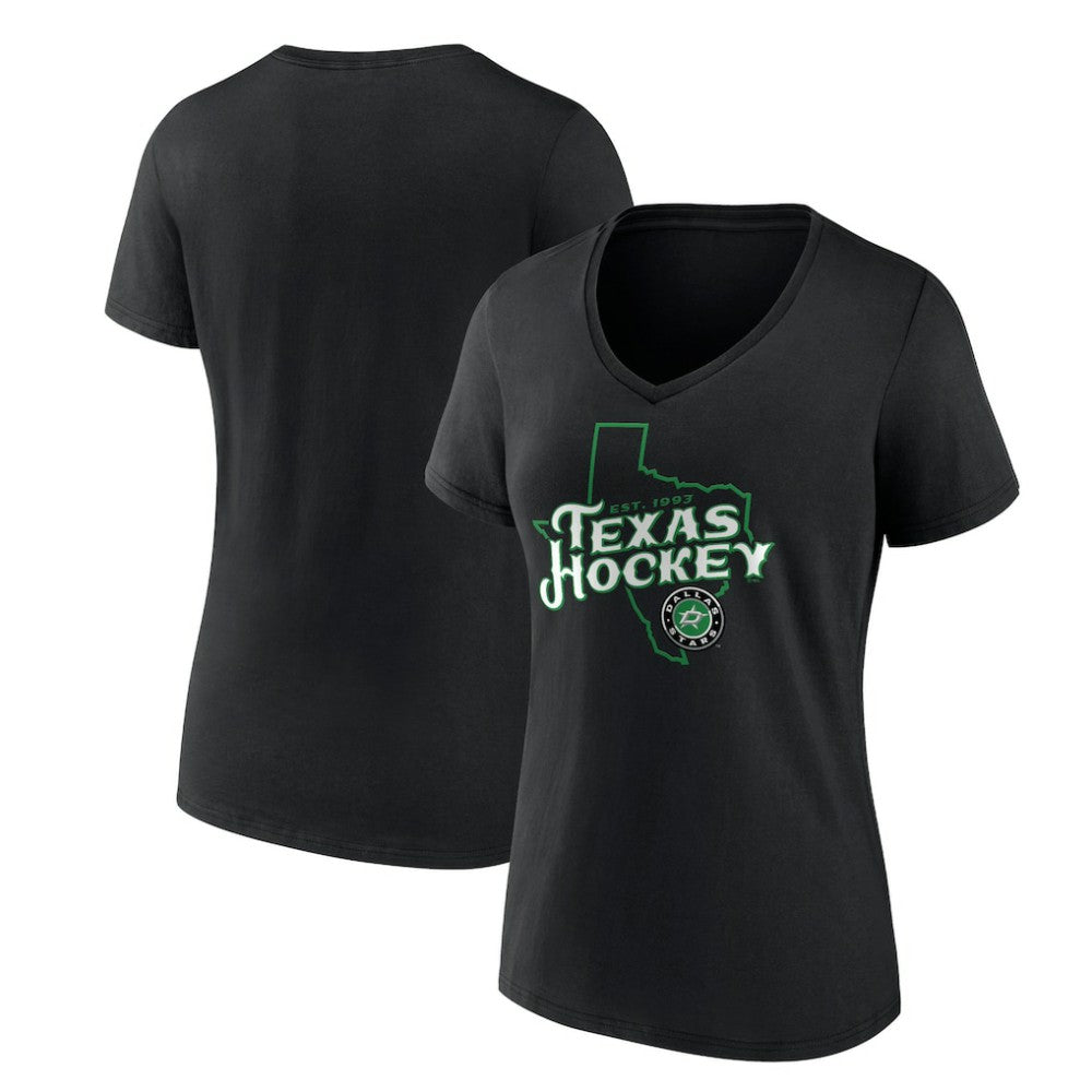 NHL Dallas Stars Women's Represent V-Neck T-Shirt - Black