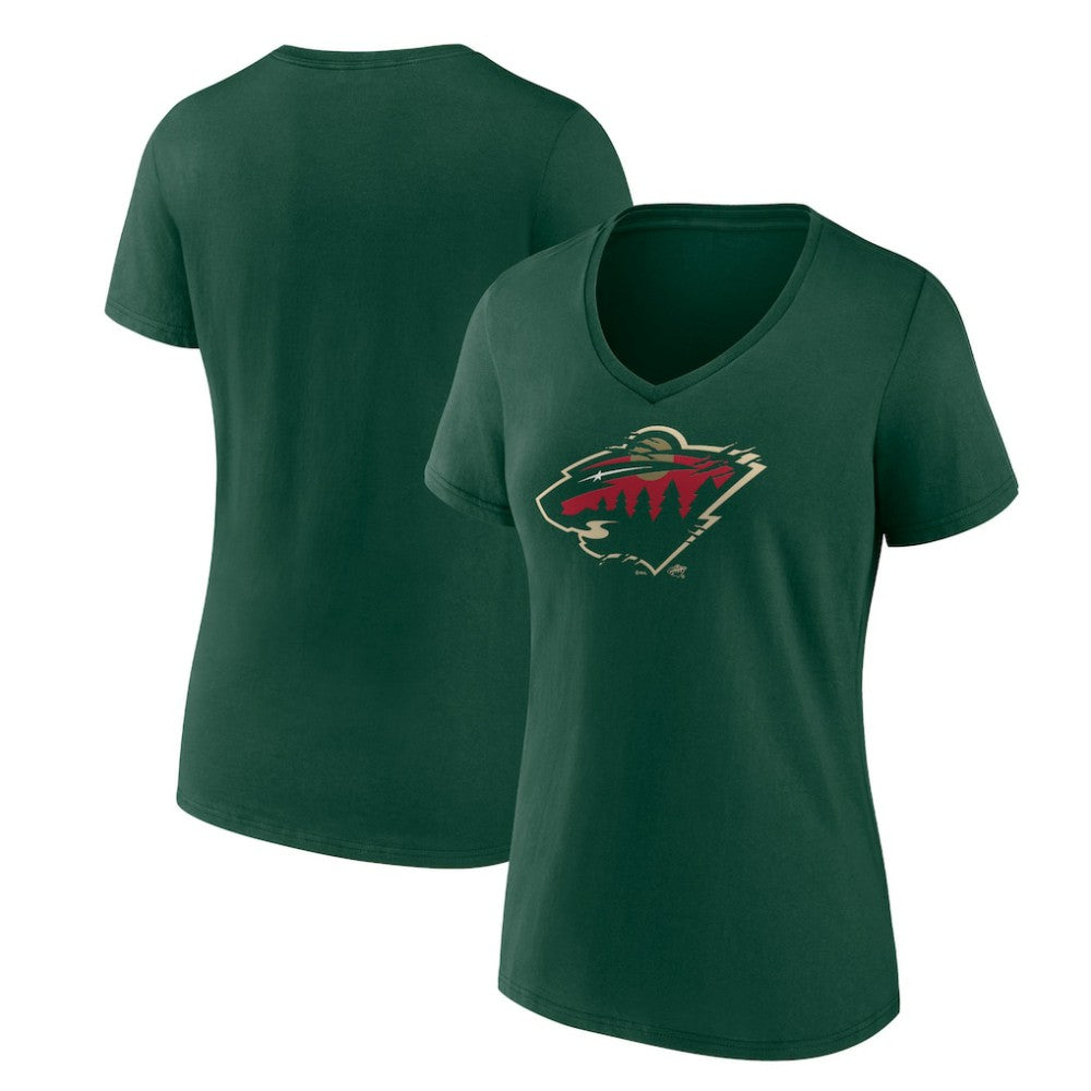 NHL Minnesota Wild Women's Represent V-Neck T-Shirt - Green