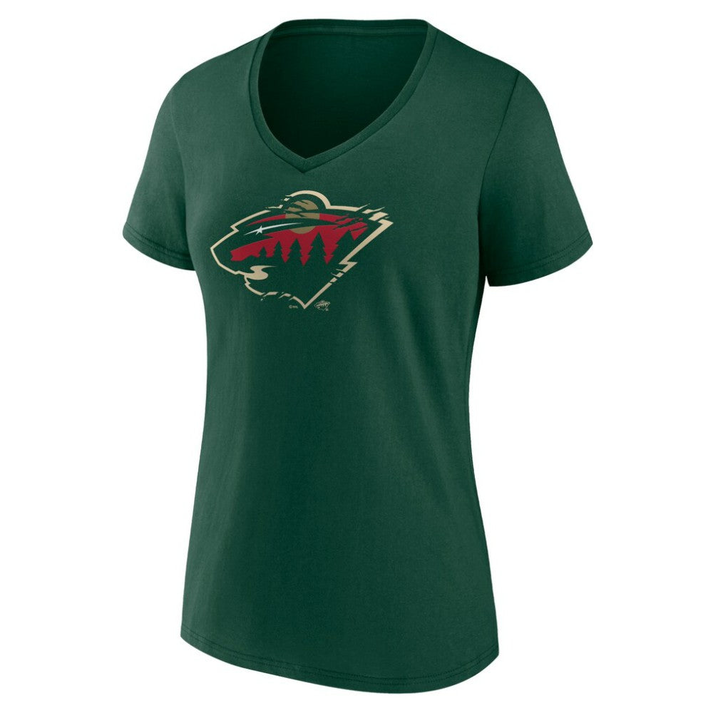 NHL Minnesota Wild Women's Represent V-Neck T-Shirt - Green