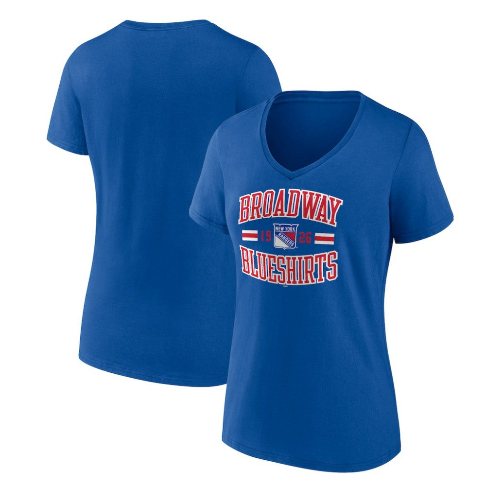 NHL New York Rangers Women's Represent V-Neck T-Shirt - Blue