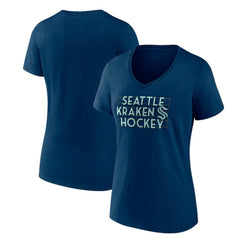 NHL Seattle Kraken Women's Represent V-Neck T-Shirt - Deep Sea Blue