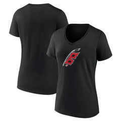 NHL Carolina Hurricanes Women's Alternate Logo V-Neck T-Shirt - Black
