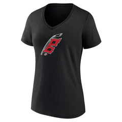 NHL Carolina Hurricanes Women's Alternate Logo V-Neck T-Shirt - Black
