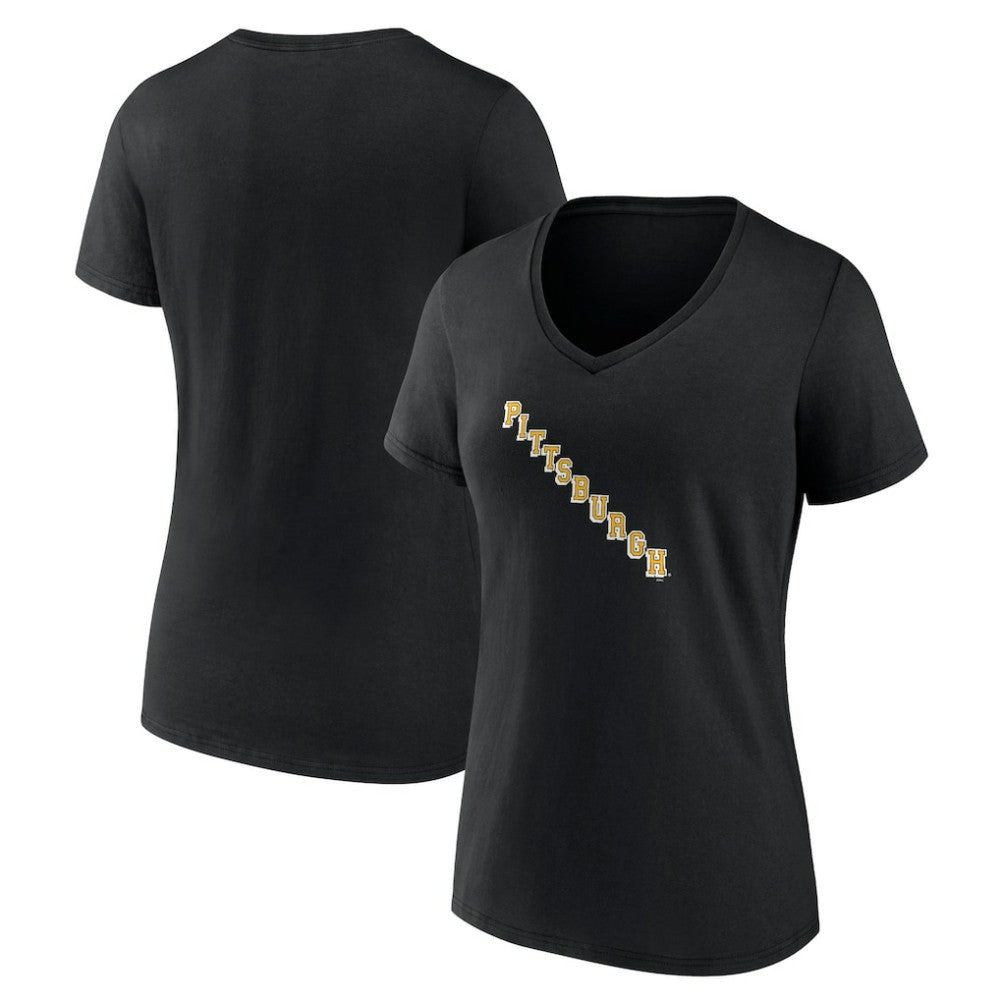 NHL Pittsburgh Penguins Women's Alternate Logo V-Neck T-Shirt - Black