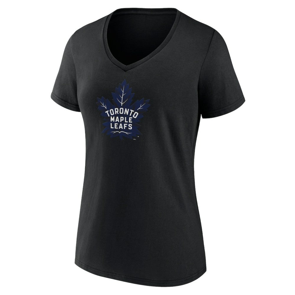 NHL Toronto Maple Leafs Women's Alternate Logo V-Neck T-Shirt - Black