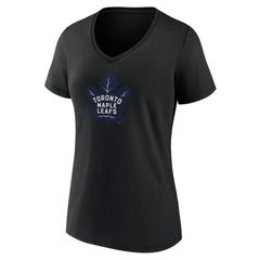 NHL Toronto Maple Leafs Women's Alternate Logo V-Neck T-Shirt - Black