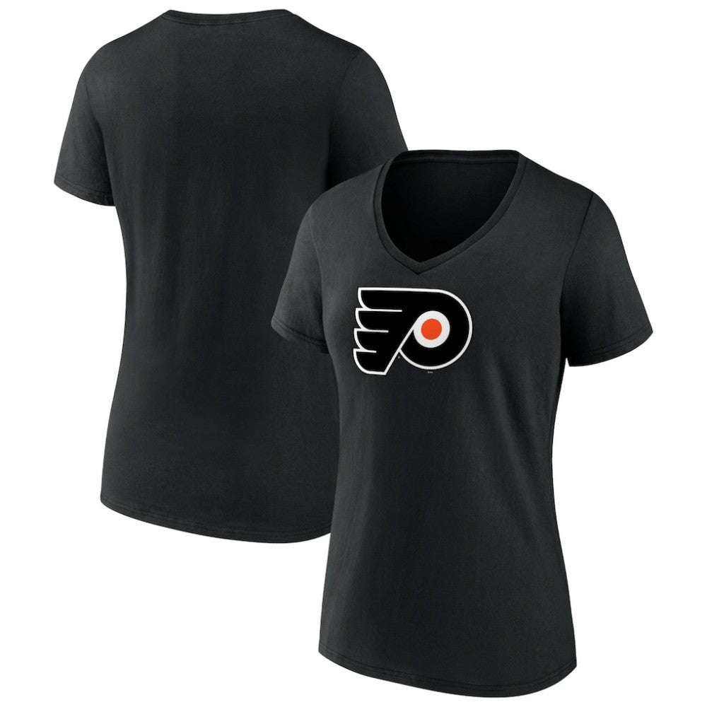 NHL Philadelphia Flyers Women's Alternate Logo V-Neck T-Shirt - Black
