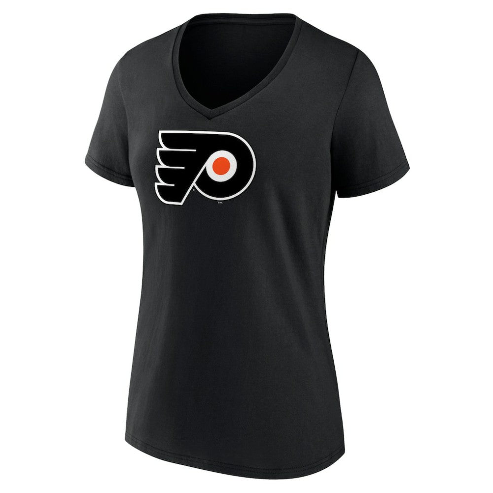 NHL Philadelphia Flyers Women's Alternate Logo V-Neck T-Shirt - Black