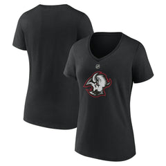 NHL Buffalo Sabres Women's Alternate Logo V-Neck T-Shirt - Black