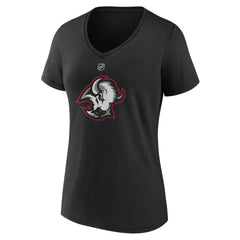 NHL Buffalo Sabres Women's Alternate Logo V-Neck T-Shirt - Black