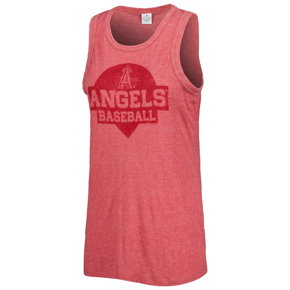 Los Angeles Angels Soft as a Grape Women's Tri-Blend Tank Top - Red Tanks
