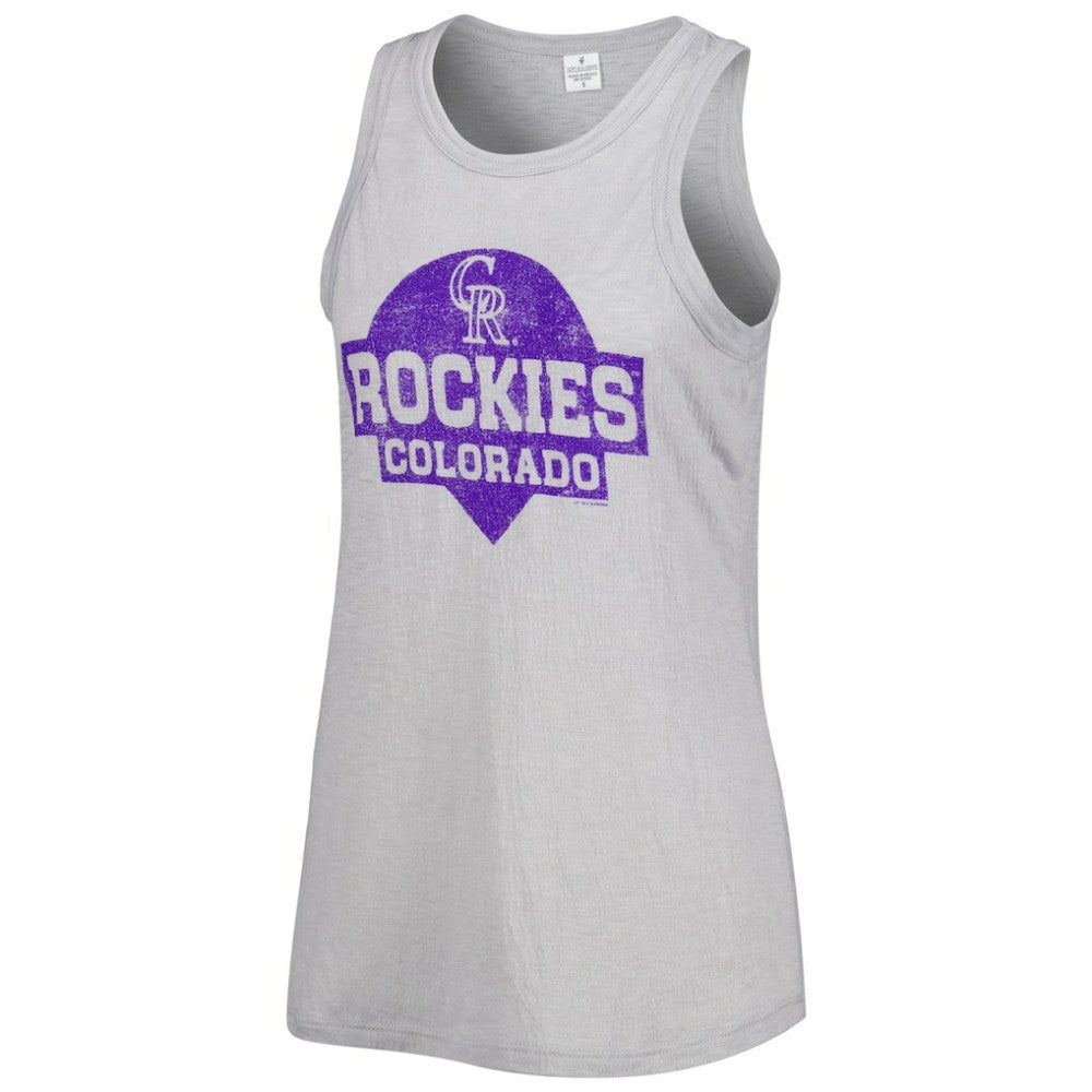Colorado Rockies Soft as a Grape Women's Tri-Blend Tank Top - Gray Tanks