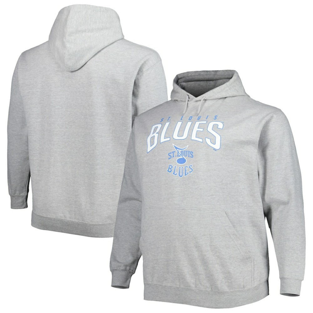 NHL St. Louis Blues Fanatics Special Edition 2.0 Big & Tall Wordmark Pullover Hoodie - Heather Gray