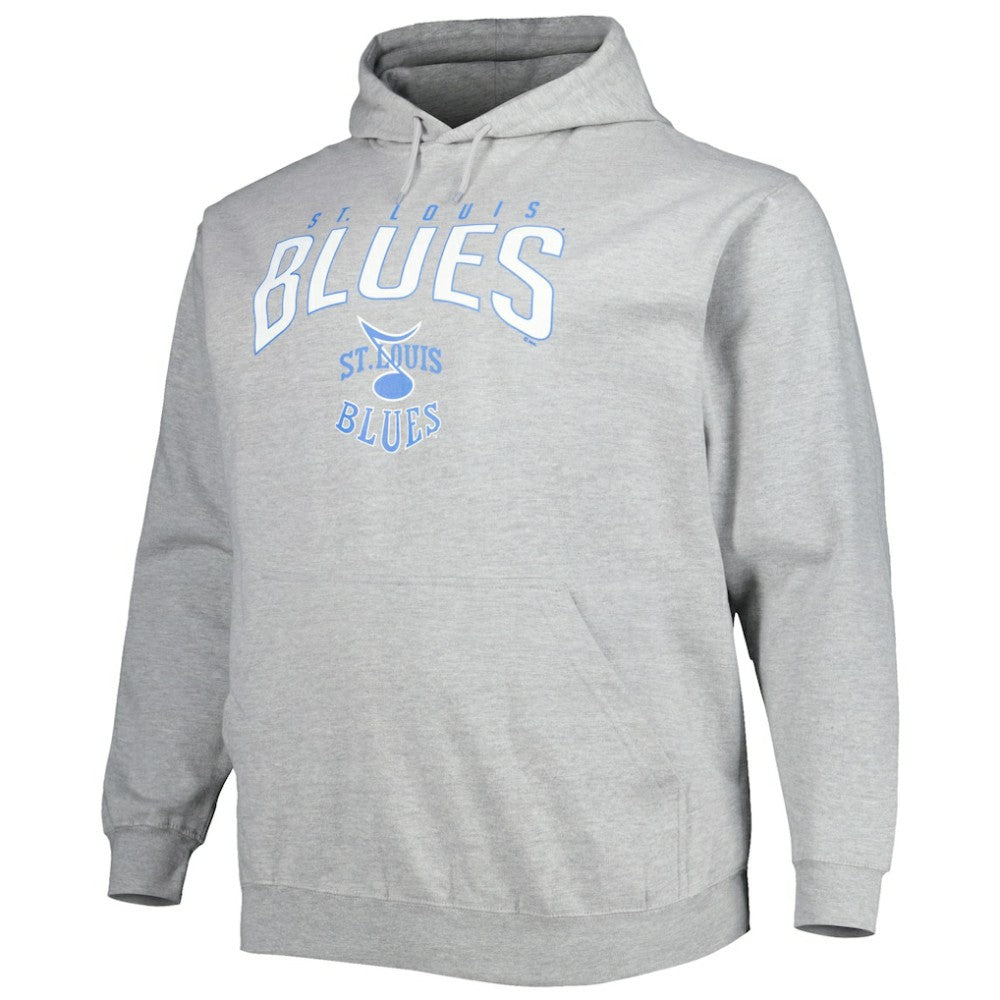 NHL St. Louis Blues Fanatics Special Edition 2.0 Big & Tall Wordmark Pullover Hoodie - Heather Gray