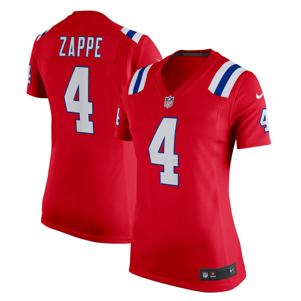 NFL Bailey Zappe New England Patriots Women's Team Game Jersey - Red