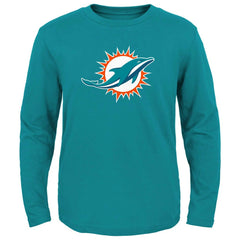 Miami Dolphins Preschool Primary Logo Long Sleeve T-Shirt Aqua