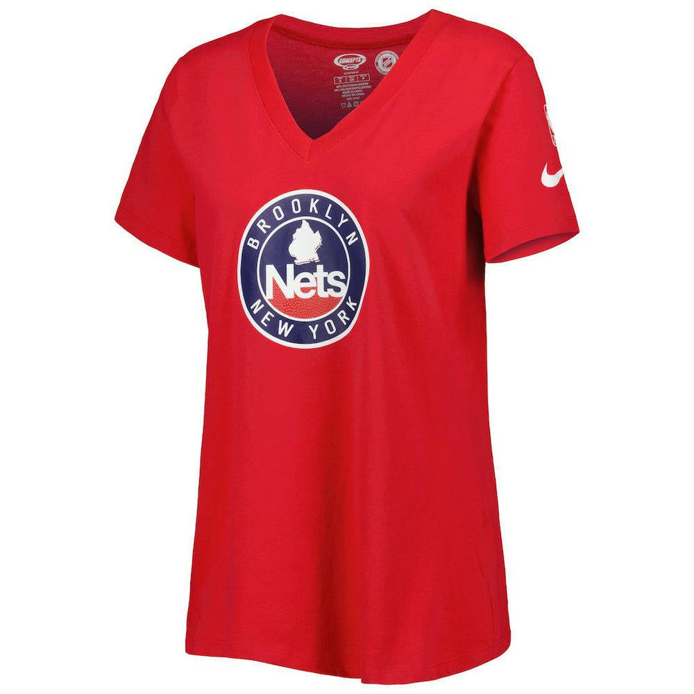 Brooklyn Nets Women's Local Performance V-Neck T-Shirt Red