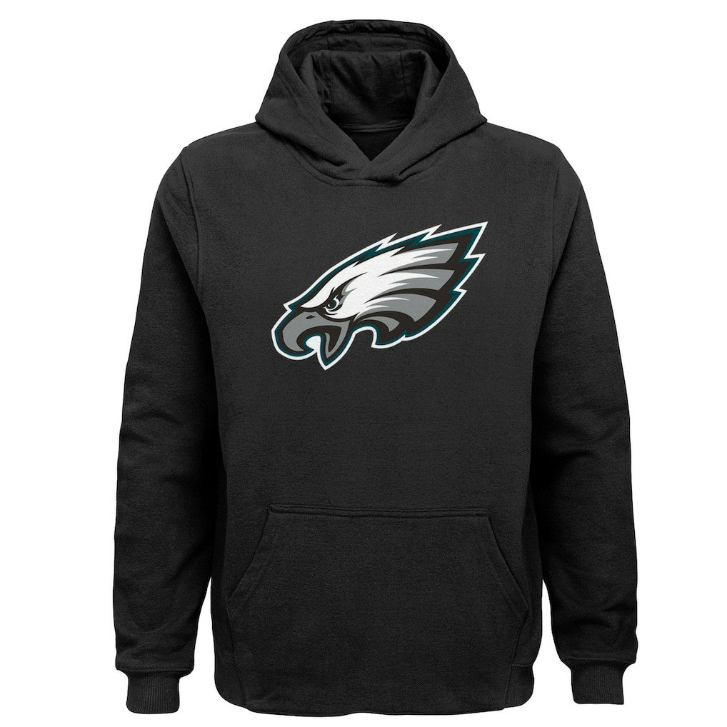 Philadelphia Eagles Youth Team Logo Pullover Hoodie Black