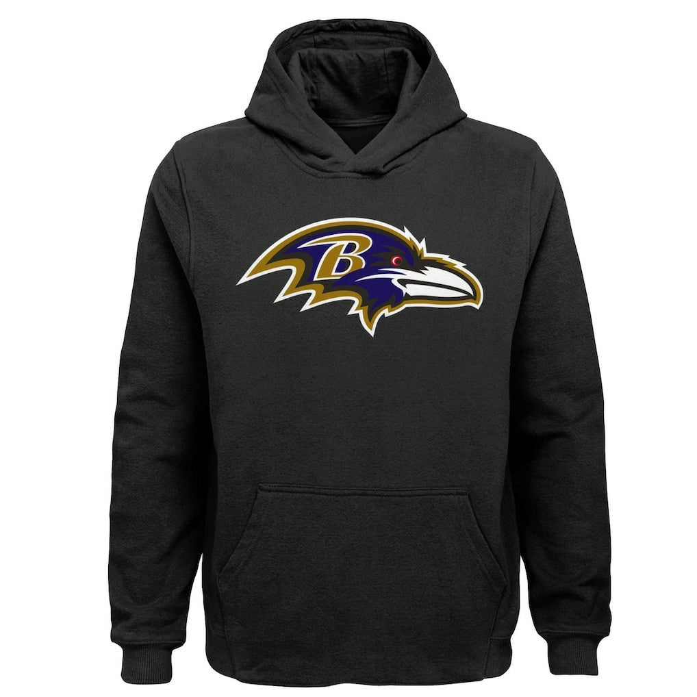 Baltimore Ravens Youth Team Logo Pullover Hoodie Black