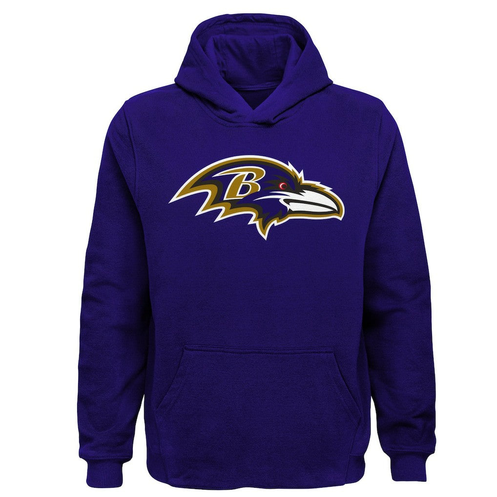 Baltimore Ravens Youth Team Logo Pullover Hoodie Purple