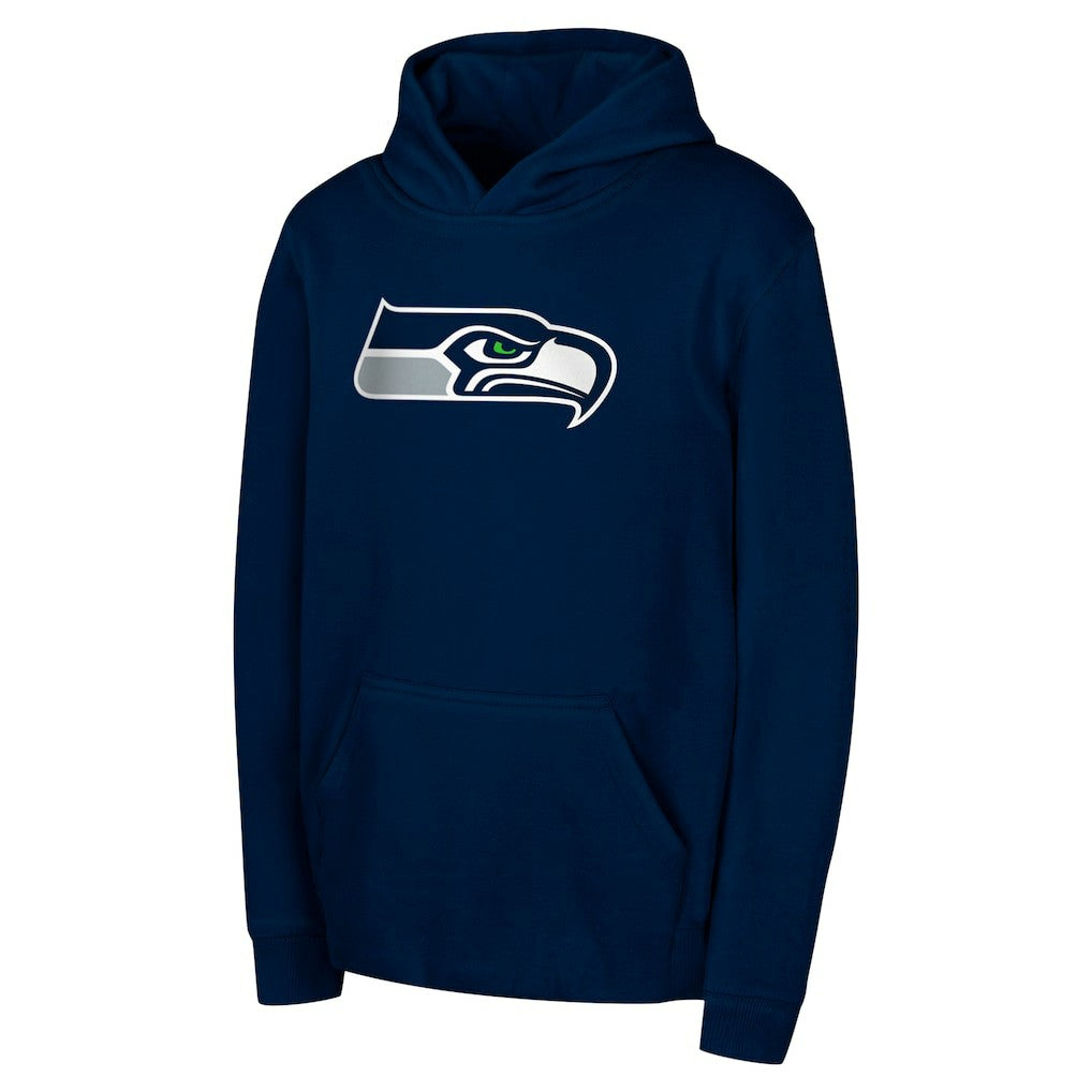 Seattle Seahawks Youth Team Logo Pullover Hoodie College Navy