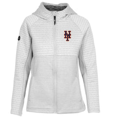 New York Mets Levelwear Women's Solstice Full-Zip Hoodie - White Hoodies