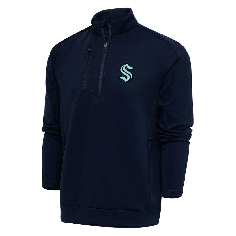 NHL Seattle Kraken Antigua Special Edition 2.0 Generation Quarter-Zip Pullover Top - Navy