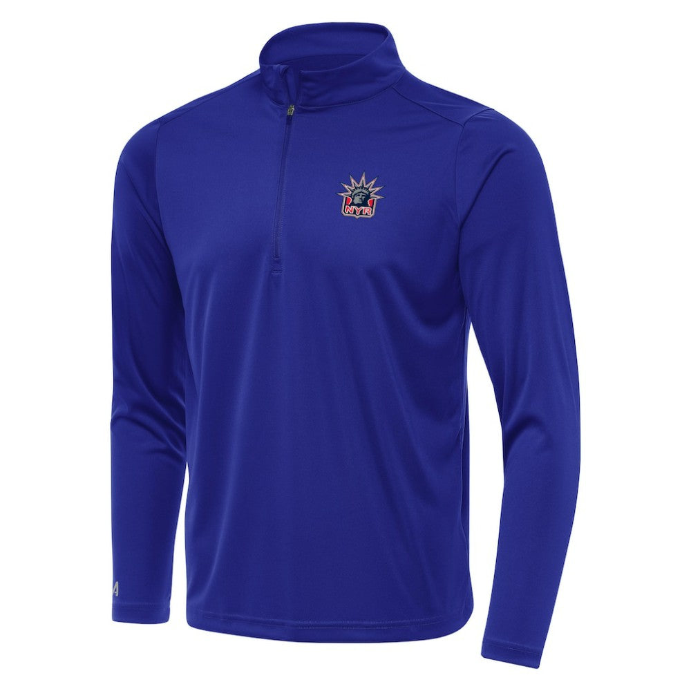 NHL New York Rangers Antigua Special Edition 2.0 Tribute Quarter-Zip Pullover Top - Navy
