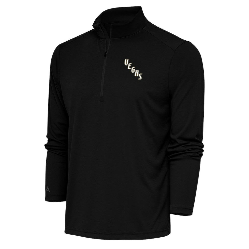 NHL Vegas Golden Knights Antigua Special Edition 2.0 Tribute Quarter-Zip Pullover Top - Black