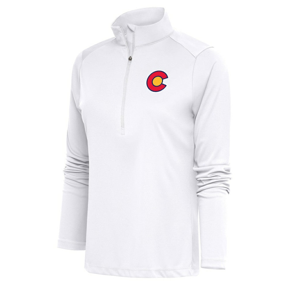 NHL Colorado Avalanche Antigua Women's Special Edition 2.0 Tribute Quarter-Zip Pullover Top - White