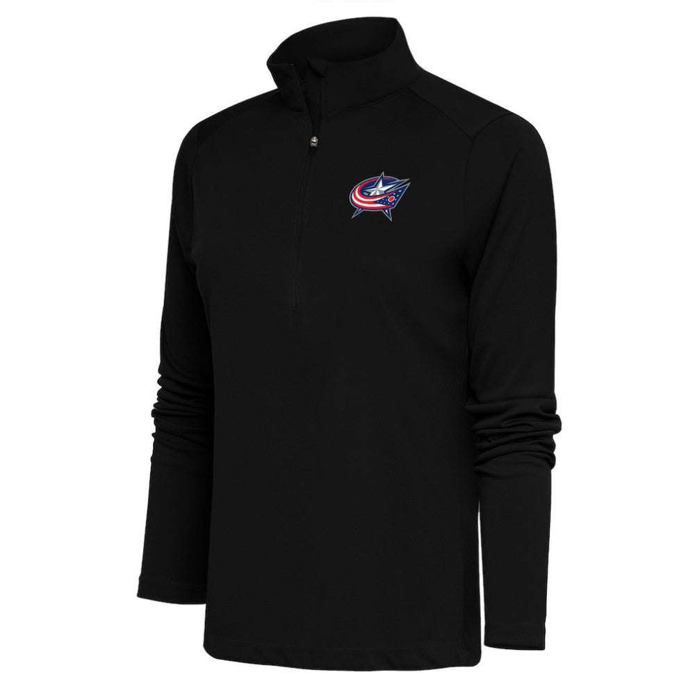 NHL Columbus Blue Jackets Antigua Women's Special Edition 2.0 Tribute Quarter-Zip Pullover Top - Black