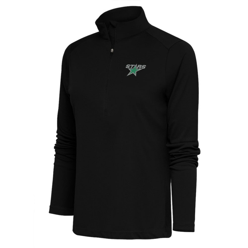 NHL Dallas Stars Antigua Women's Special Edition 2.0 Tribute Quarter-Zip Pullover Top - Black