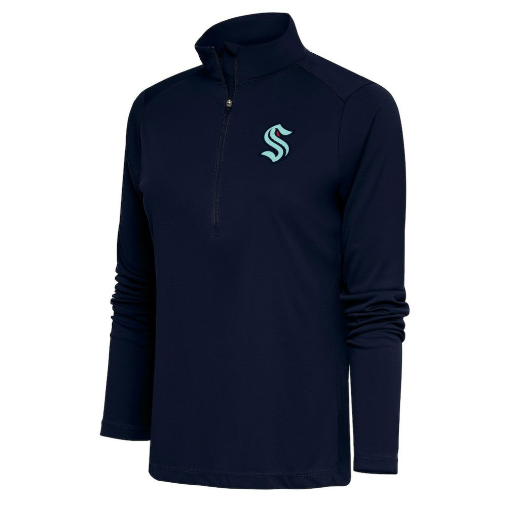 NHL Seattle Kraken Antigua Women's Special Edition 2.0 Tribute Quarter-Zip Pullover Top - Navy
