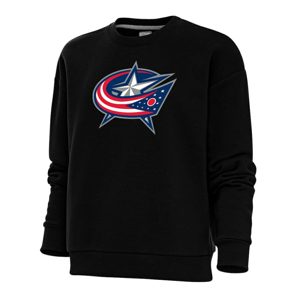 NHL Columbus Blue Jackets Antigua Women's Special Edition 2.0 Victory Crewneck Pullover Sweatshirt - Black