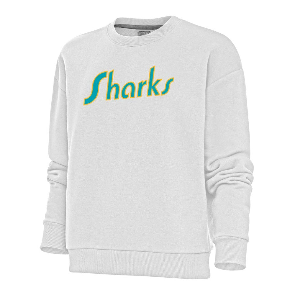 NHL San Jose Sharks Antigua Women's Special Edition 2.0 Victory Crewneck Pullover Sweatshirt - White