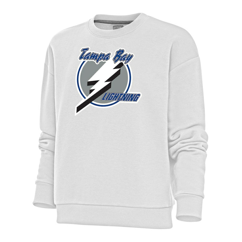 NHL Tampa Bay Lightning Antigua Women's Special Edition 2.0 Victory Crewneck Pullover Sweatshirt - White