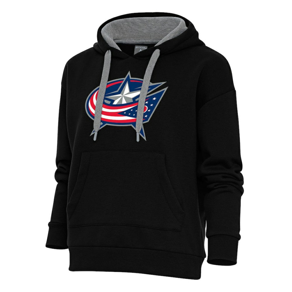 NHL Columbus Blue Jackets Antigua Women's Special Edition 2.0 Victory Pullover Hoodie - Black