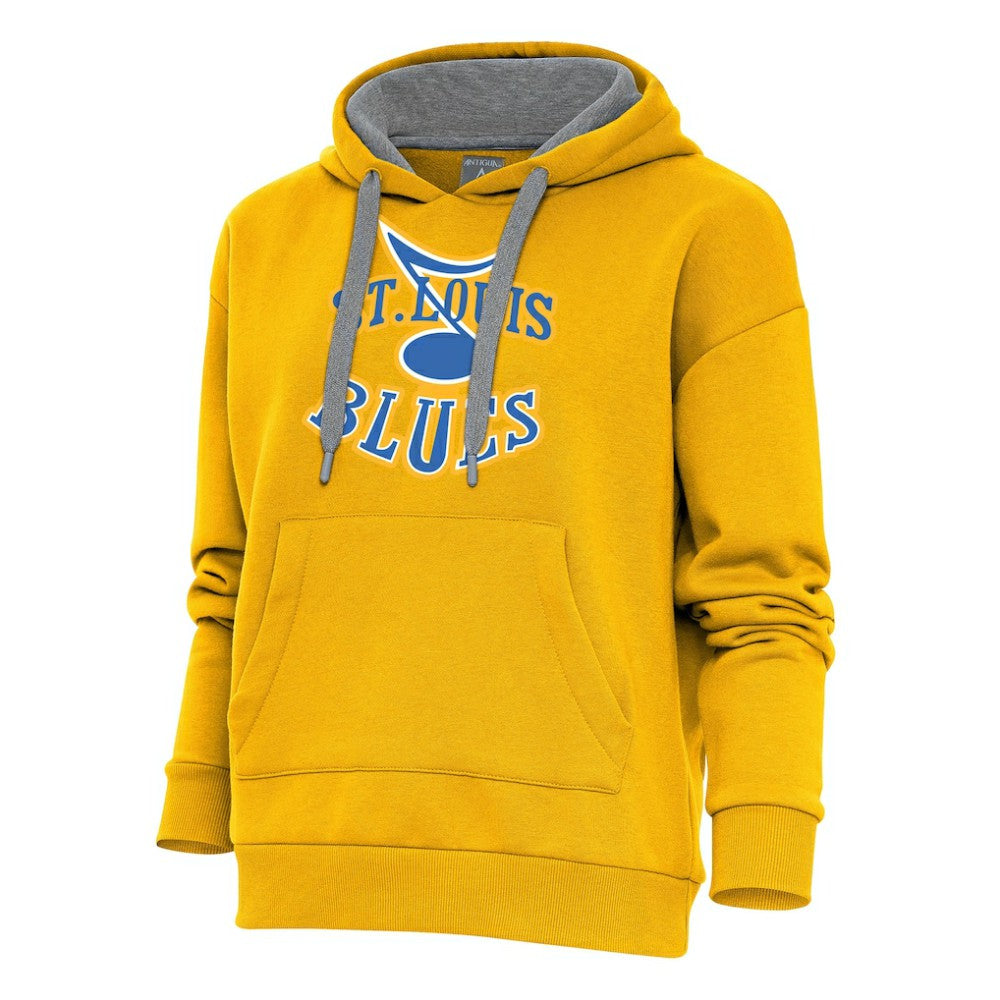 NHL St. Louis Blues Antigua Women's Special Edition 2.0 Victory Pullover Hoodie - Gold
