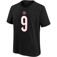 Joe Burrow Cincinnati Bengals Youth Player Name & Number T-Shirt Black