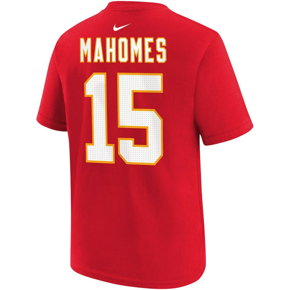 Patrick Mahomes Kansas City Chiefs Youth Player Name & Number T-Shirt Red
