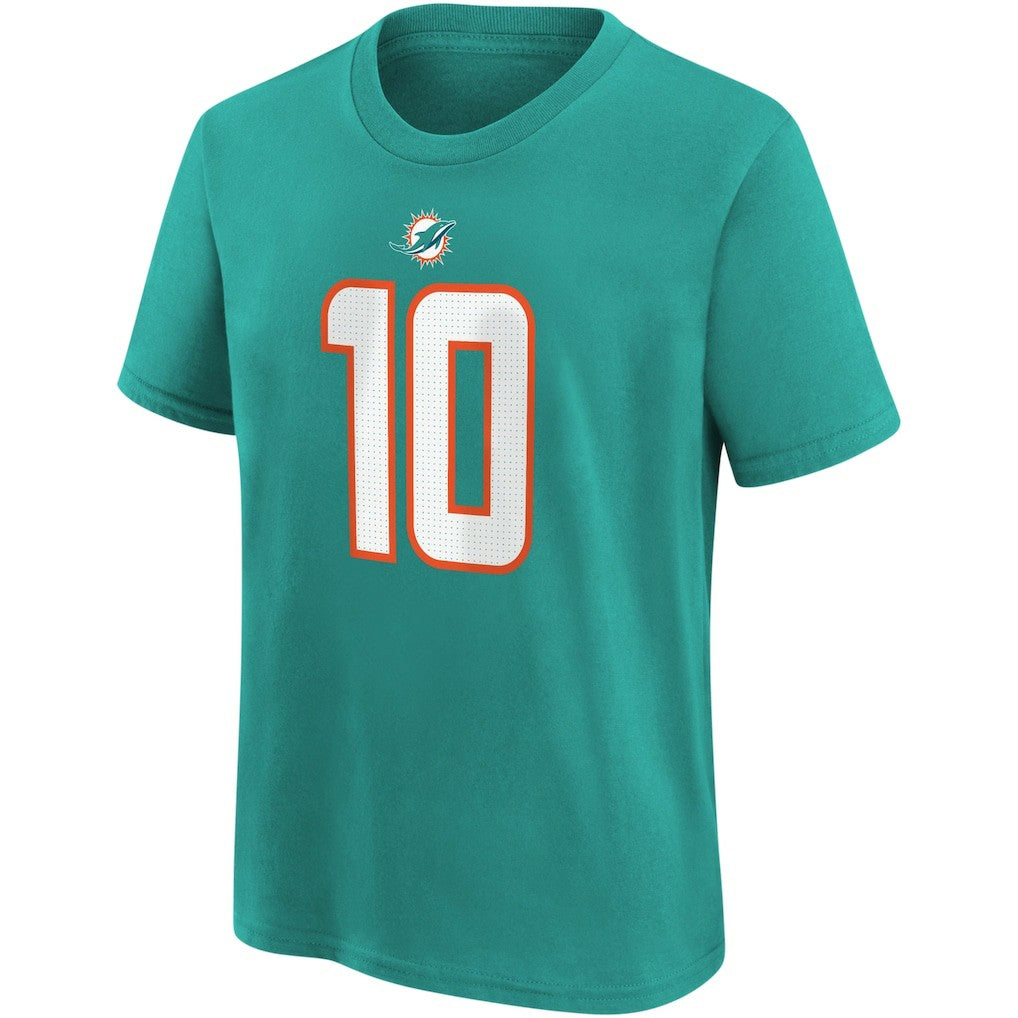 Tyreek Hill Miami Dolphins Youth Player Name & Number T-Shirt Aqua